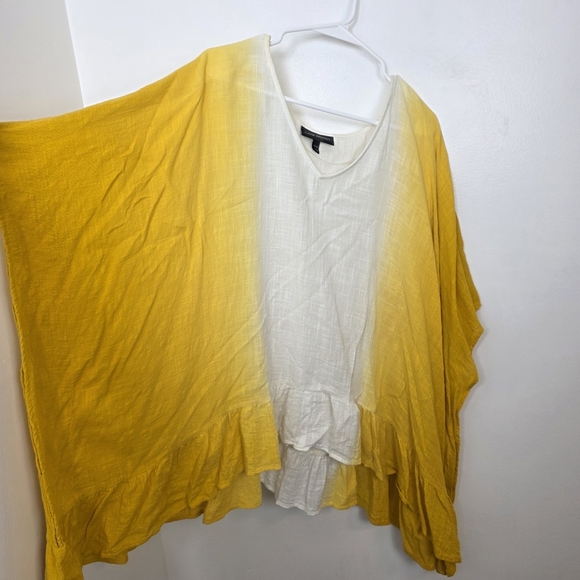 Lane Bryant Yellow White Ombre Oversized Flowy Boho Beachy Shirt Size 22/24 - Picture 2 of 6
